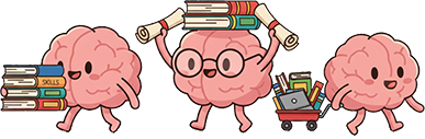Illustration of people sharing brain health resources